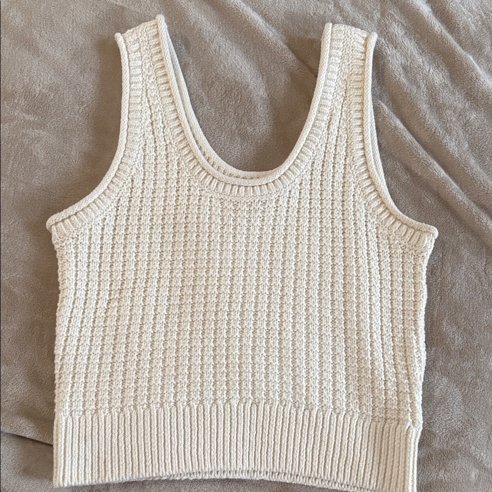 Madewell Cream Knit Scoop-Neck Sweater Tank
